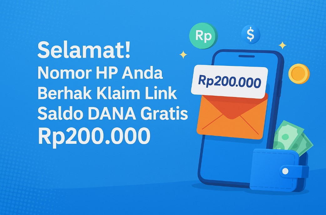 Selamat! Nomor HP Anda Berhak Klaim Link Saldo DANA Gratis Rp200.000 dari Dompet Digital