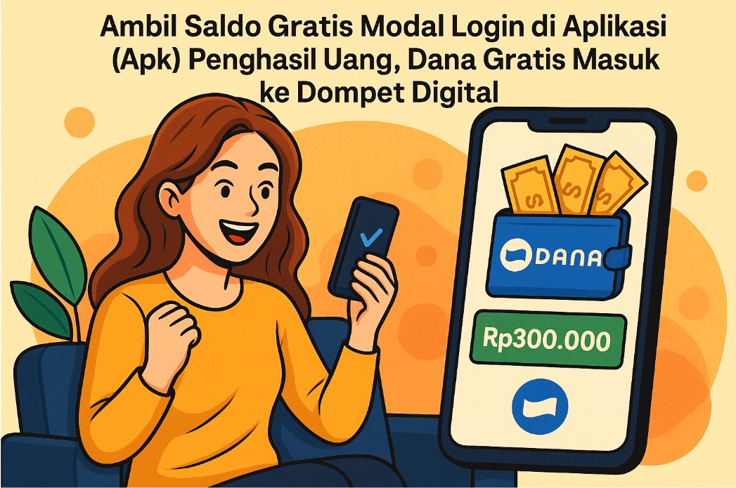 Ambil Saldo Gratis Modal Login di Aplikasi Penghasil Uang, Dana Gratis Masuk ke Dompet Digital