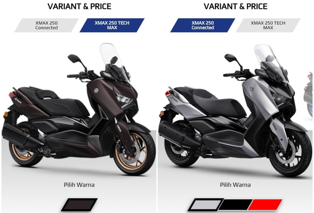 Ini Perbedaan Yamaha XMAX 250 Connected dan XMAX 250 Tech Max, Mana yang Unggul?