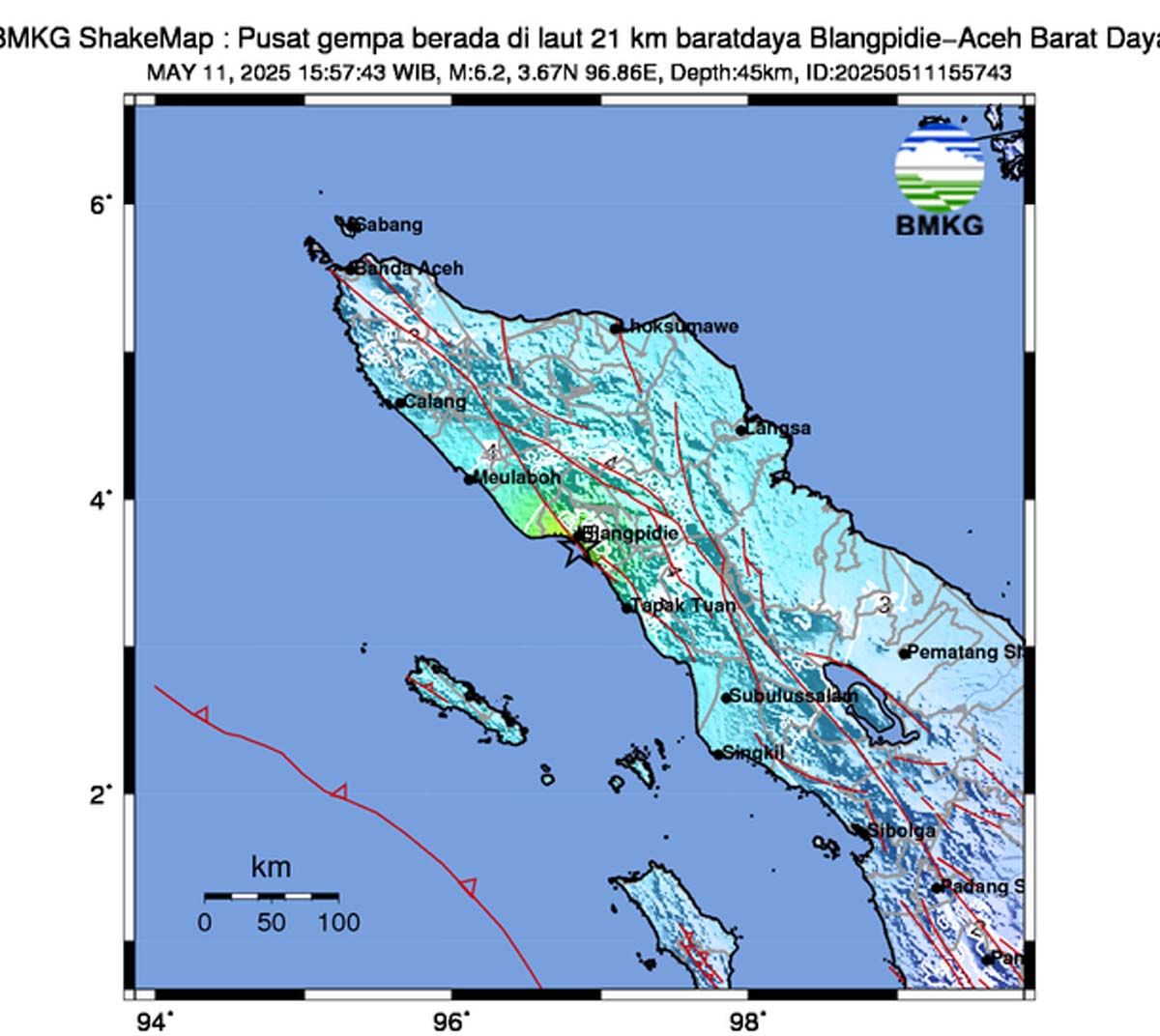 Gempa 6.2 SR Guncang Aceh, Getaran Terasa hingga 29 Daerah