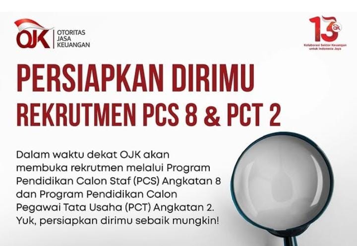 Info Loker, OJK Buka Seleksi PCS 8 dan PCT 2, Ini Perbedaan Kedua Rekrutmen Itu