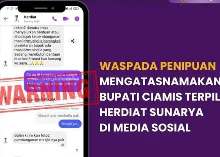 Waspada! Penipuan Mengatasnamakan Bupati Ciamis Terpilih, Pakai Akun Facebook dengan Modus Salurkan Bantuan