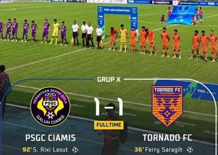 Dihadapan Suporter Laskar Singacala, PSGC Ciamis Nyaris Kalah dari Tornado FC Pekanbaru