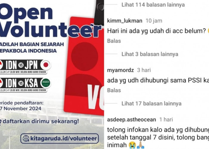 Kapan Pengumuman Volunteer Timnas Indonesia vs Jepang dan Arab Saudi, Ini Penjelasan PSSI