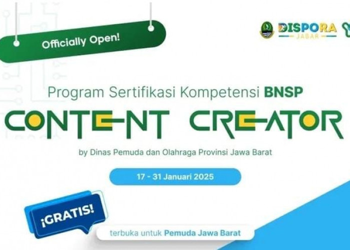 Panggilan untuk Content Creator Jawa Barat, Dispora Jabar Buka Sertifikasi Kompetensi BNSP, Ini Cara Daftarnya